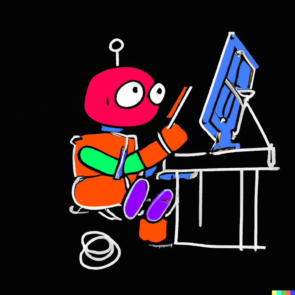 cartoon cute dalle drawing itself